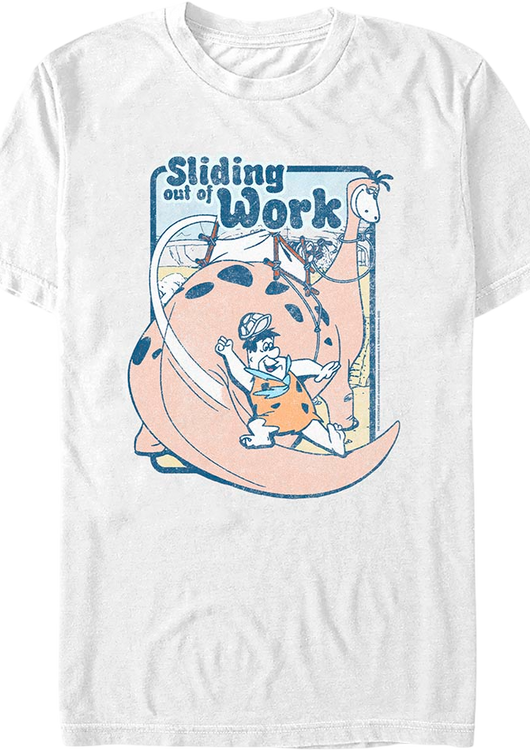 Sliding Out Of Work Flintstones T-Shirt - main product image
