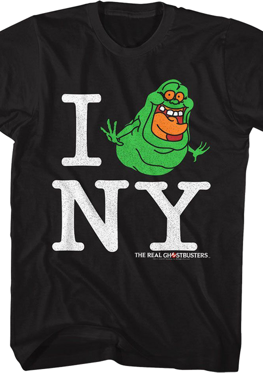 Slimer I Love NY Real Ghostbusters T-Shirt - main product image