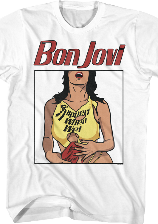 Slippery When Wet Illustration Bon Jovi T-Shirt - main product image