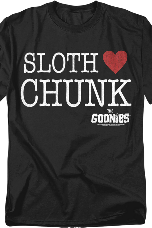 Sloth Loves Chunk Goonies T-Shirt - main product image
