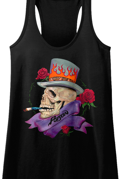 Ladies Smoking Skull Poison Racerback Tank Topmain product image