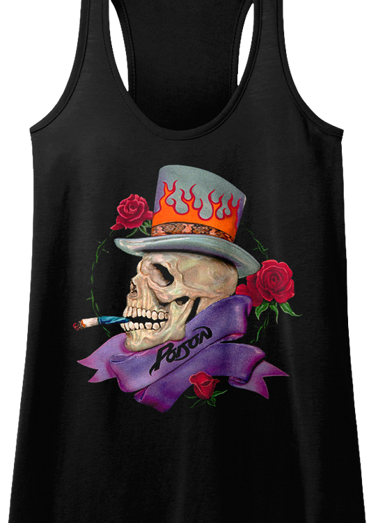 Ladies Smoking Skull Poison Racerback Tank Top - main product image