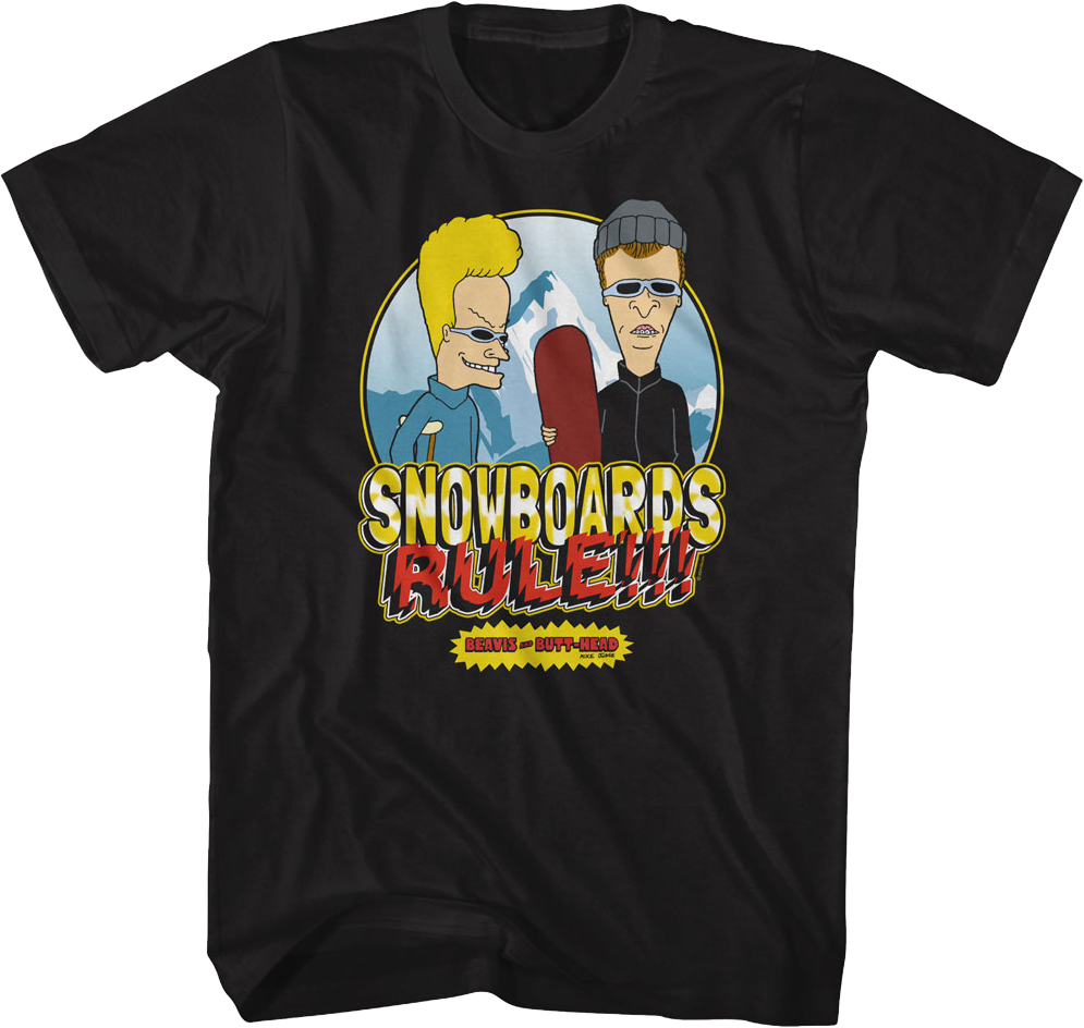 Beavis And Butthead Bnb Snowboards Rule T-Shirt 6X