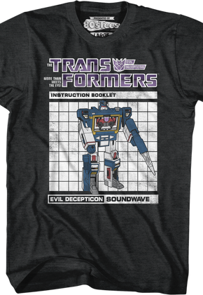 Soundwave Instruction Booklet Transformers T-Shirt
