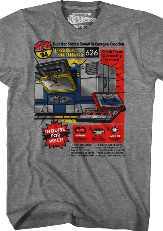 Soundwave Stereo Cassette Transformers T-Shirt - main product image