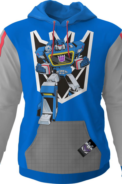 Soundwave Vintage Striped Sleeve Transformers Hoodiemain product image