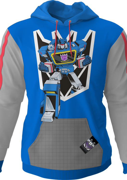 Soundwave Vintage Striped Sleeve Transformers Hoodie - main product image