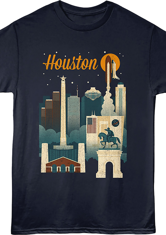 Space City Houston Texas T-Shirt - main product image