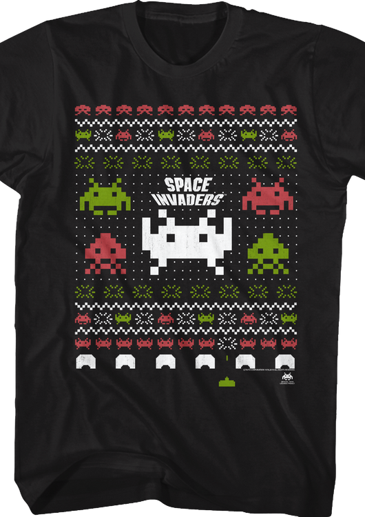 Space Invaders Ugly Christmas Shirt - main product image