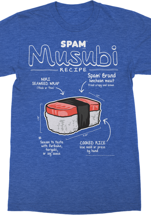Spam Musubi Recipe T-Shirt - main product image
