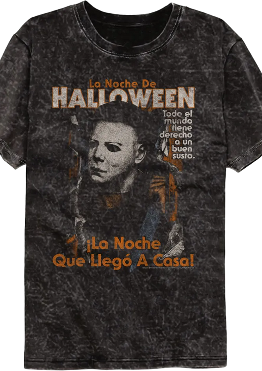Spanish Poster Halloween Mineral Wash T-Shirt - main product image