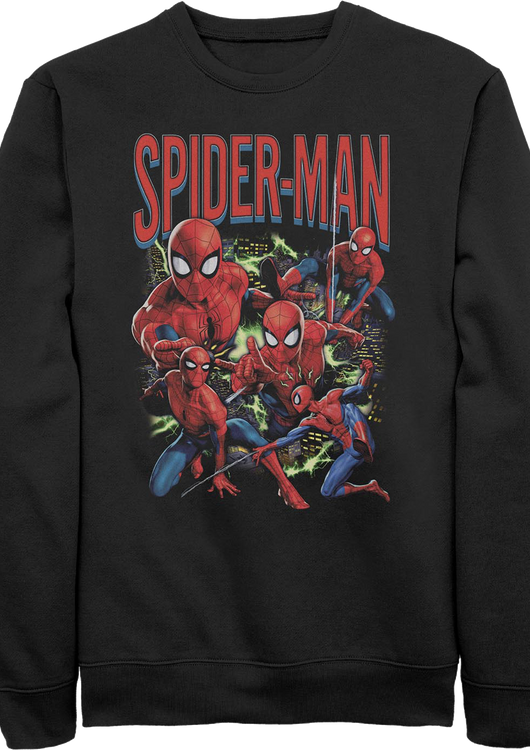 Spider-Man Action Poses Collage Marvel Comics Sweatshirt - main product image