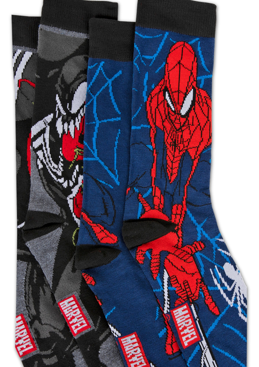 Spider-Man and Venom 2-Pack Marvel Comics Socks - main product image