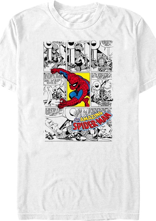 Spider-Man Comic Book Panels Marvel Comics T-Shirt - main product image