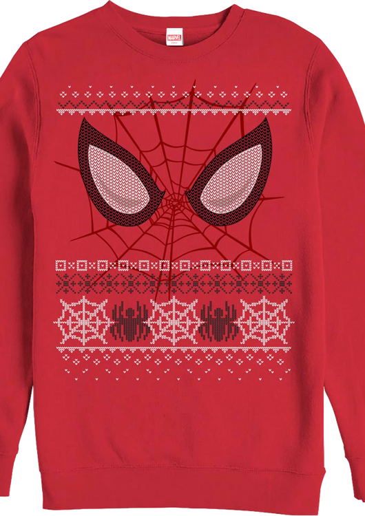 Spider-Man Faux Ugly Christmas Sweater Marvel Comics Sweatshirt - main product image