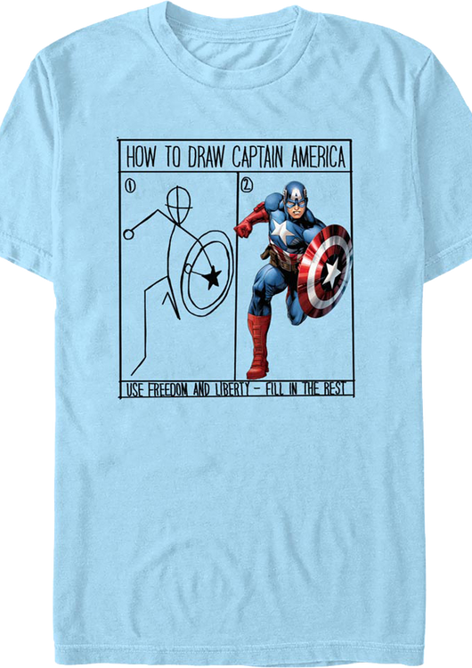 How To Draw Captain America Marvel Comics T-Shirt - main product image