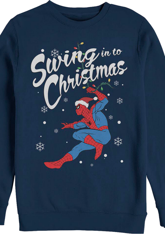 Spider-Man Swing in to Christmas Marvel Comics Sweatshirt - main product image