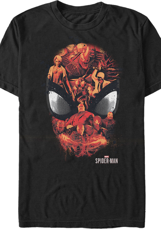 Spider-Man Villains Mask Marvel Comics T-Shirt - main product image