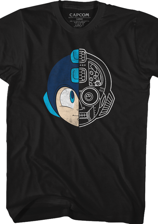Split Face Mega Man T-Shirt - main product image