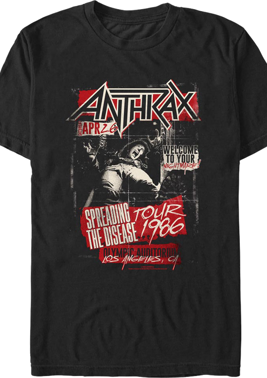 Spreading The Disease Tour 1986 Anthrax T-Shirt - main product image