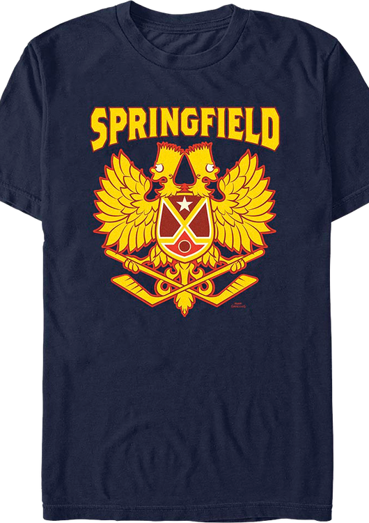 Springfield Hockey Crest Simpsons T-Shirt - main product image