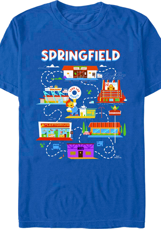 Springfield Map Simpsons T-Shirt - main product image