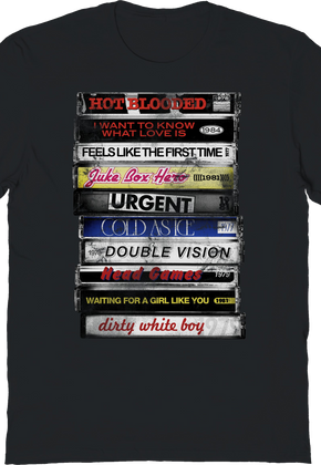 Stacked Cassette Singles Foreigner T-Shirt