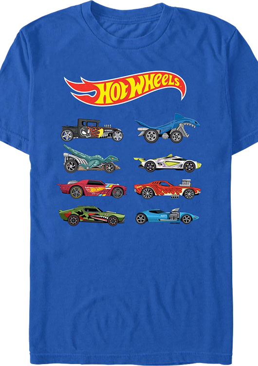 Stacked Classic Cars Hot Wheels T-Shirt - main product image