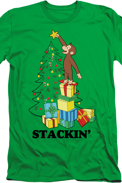 Stackin' Curious George Christmas T-Shirtmain product image