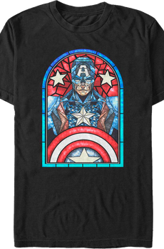 Stained Glass Captain America T-Shirt
