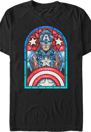 Stained Glass Captain America T-Shirt
