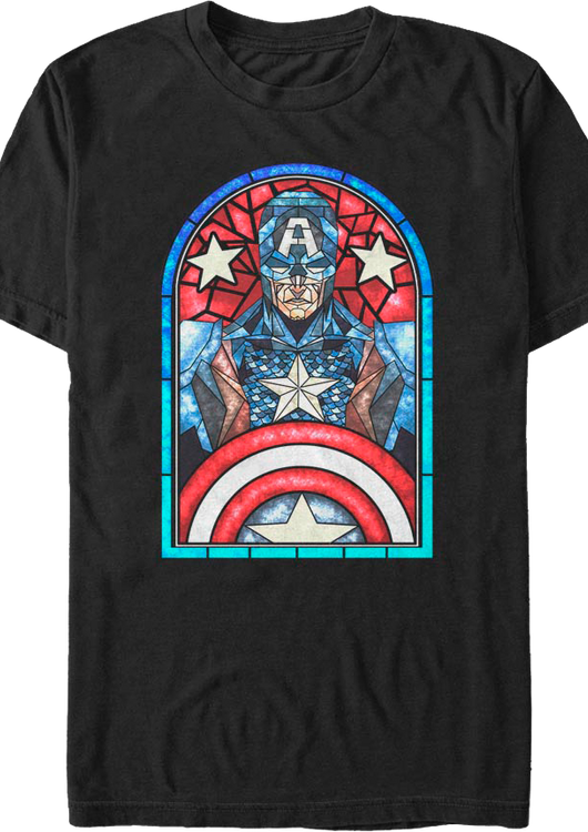 Stained Glass Captain America T-Shirt - main product image