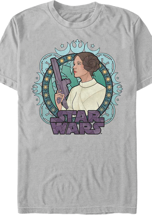Stained Glass Princess Leia Star Wars T-Shirt - main product image