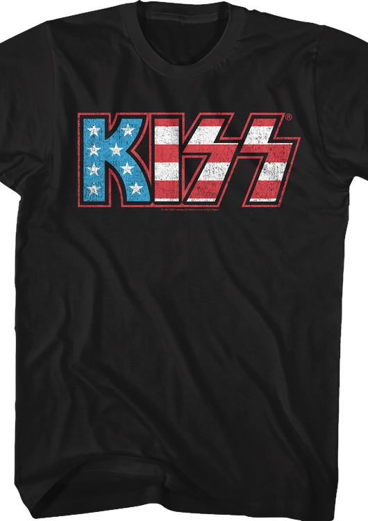 Stars And Stripes Logo KISS T-Shirt - main product image