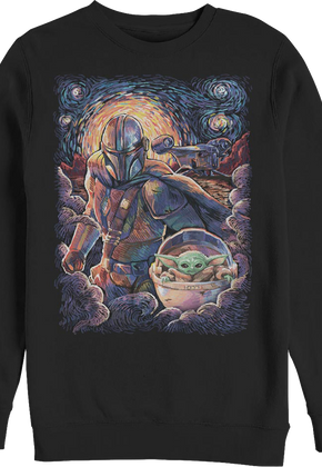 Starry Mandalorian And Child Star Wars Sweatshirt