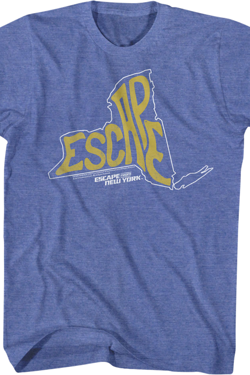 State Shape Escape From New York T-Shirtmain product image