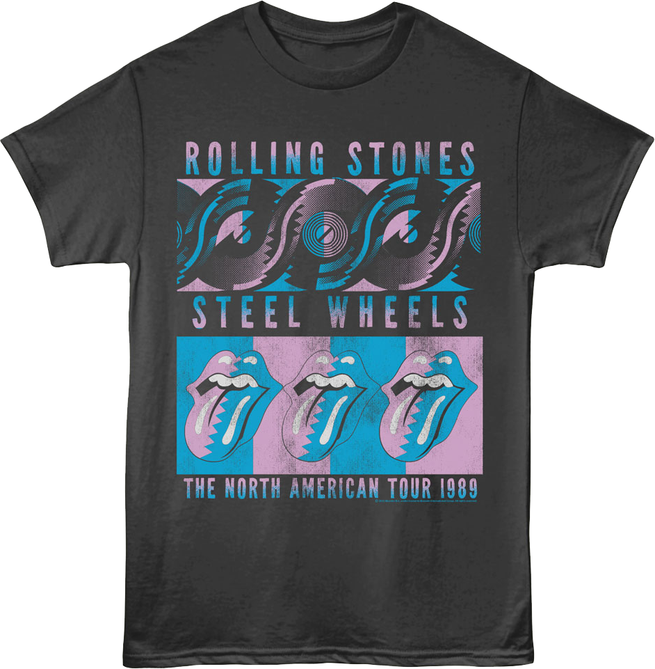 Steel Wheels North American Tour 1989 Rolling Stones T-Shirt Steel Wheels North American Tour 1989 Rolling Stones T-Shirt