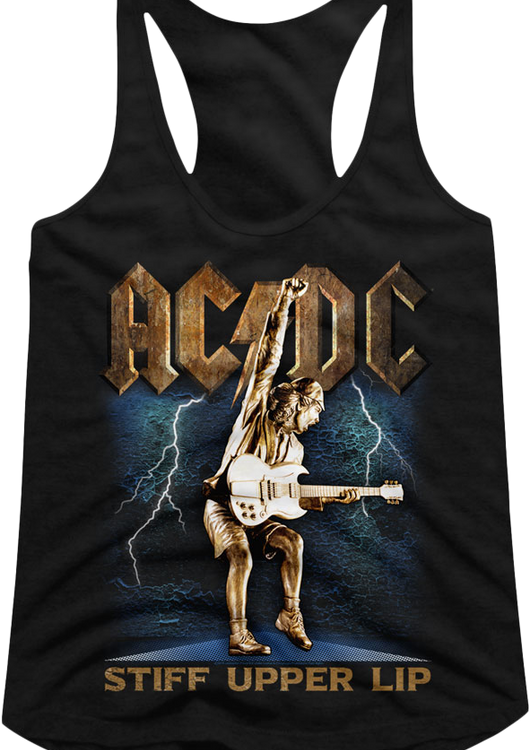 Ladies Stiff Upper Lip ACDC Racerback Tank Top - main product image