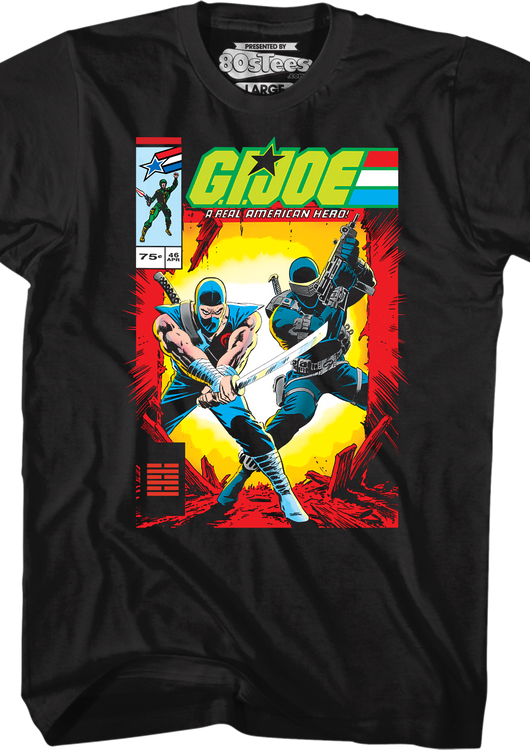 Storm Shadow And Snake Eyes Comic Book Cover GI Joe T-Shirt - main product image