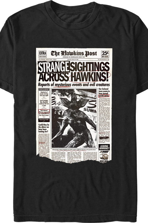 Strange Sightings Across Hawkins Stranger Things T-Shirtmain product image