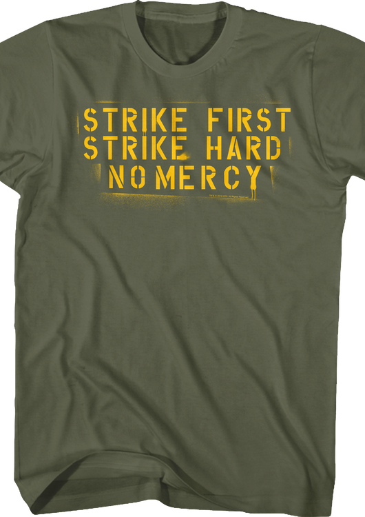 Strike First Strike Hard No Mercy Karate Kid Shirt - main product image