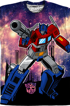 Sublimation Galaxy Optimus Prime Transformers Shirt