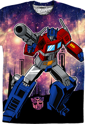 Sublimation Galaxy Optimus Prime Transformers Shirt