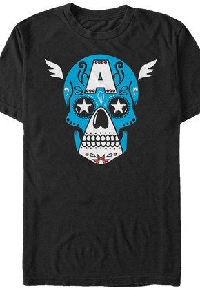 Sugar Skull Captain America T-Shirt