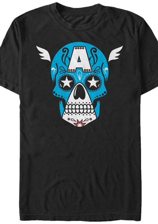 Sugar Skull Captain America T-Shirt - main product image