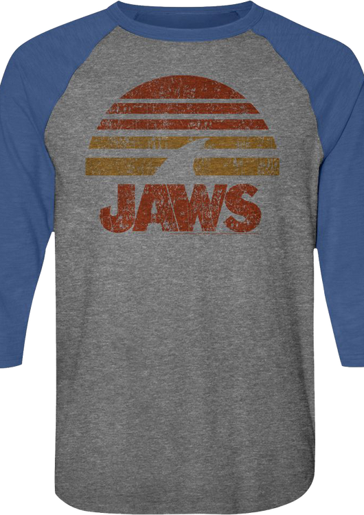 Sunset Fin Jaws Raglan Baseball Shirt - main product image