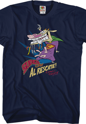 Super Cow Al Rescate Cow and Chicken T-Shirt