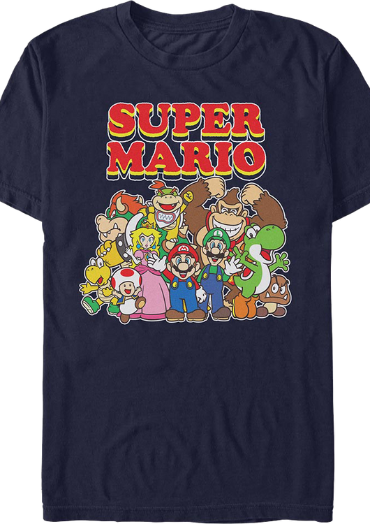 Super Mario Bros. Ensemble Shot Nintendo T-Shirt - main product image