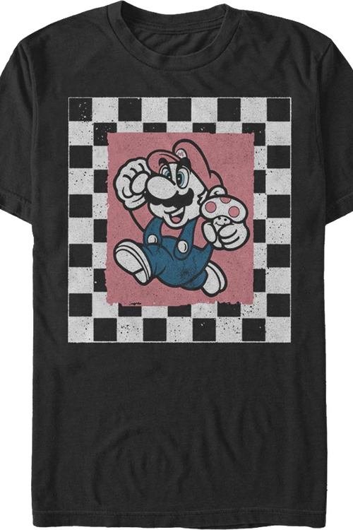 Super Mario Checkerboard Jump Nintendo T-Shirtmain product image