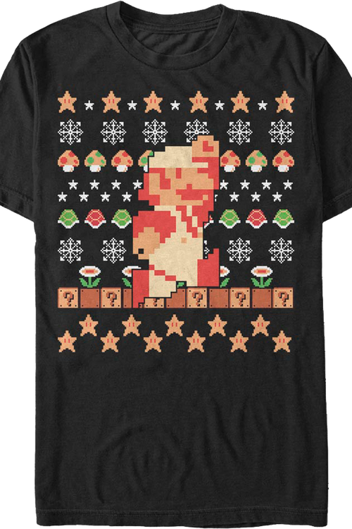 Super Mario Faux Ugly Christmas Sweater Nintendo T-Shirtmain product image